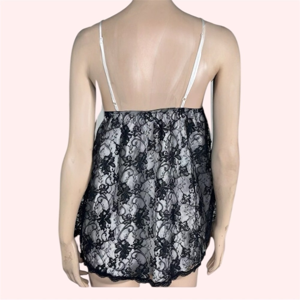 Victorias Secret Babydoll Black Lace & Satin Cami Nightie & Panty Lingerie Set - Picture 4 of 16